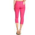 thumbnail image 3 of Women's Cotton Blend Capri Jeggings Stretchy Skinny Pants Jeans Leggings, 3 of 3