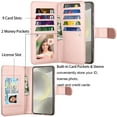 thumbnail image 4 of For Samsung Galaxy S24 Wallet Case, Ebizware Galaxy S24 Magnetic Leather Wallet Phone Case with Credit Card Slots Holder and Kickstand Folio Flip Detachable Cover - Rose Gold, 4 of 9