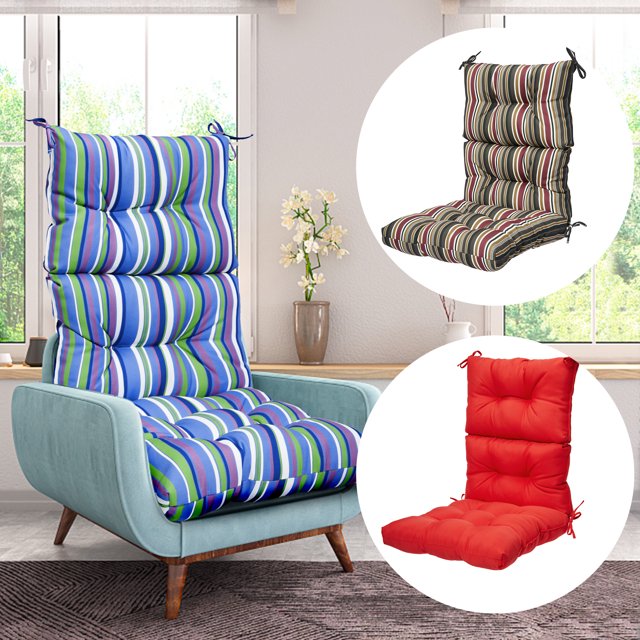 Rocking Chair Cushion with Ties, Thicken High Back Chair Pad Soft Seat