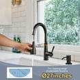 thumbnail image 5 of Wowow 3 Functions Single Handle Pull Down Sprayer Kitchen Faucet with Soap Dispenser in Stainless Steel Oil Rubbed Bronze, 5 of 7