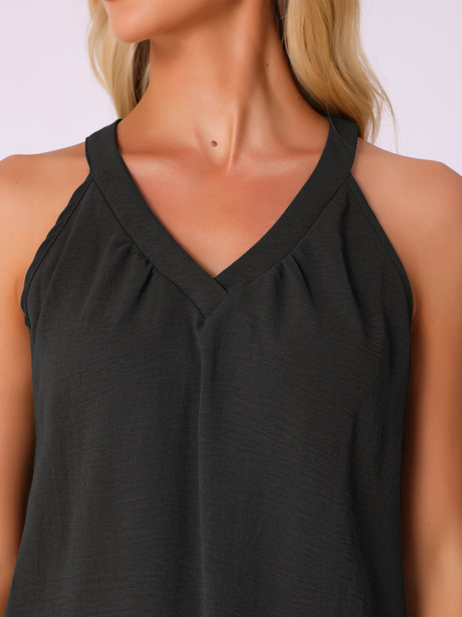DARING DIVA 2 Pieces Lounge Set Pajama Halter V Neck Cami Shorts Outfit XS Black