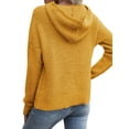 thumbnail image 5 of Hibeli Women Hooded Knit Sweater Long Sleeve Solid Color Pullover, 5 of 6