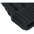 thumbnail image 3 of Simplicity Men / Women's Winter Hand Knit Faux Fur Black Pompoms Beanie Hat, 3 of 3