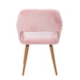 thumbnail image 4 of Faux Fur Modern Dining Chairs, Upholstered Accent Chairs with Metal Legs, Side Chair for Dining Room Bedroom Leisure(Pink), 4 of 8