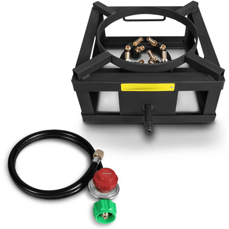 THE WOK BLOCK 12" Single Propane Outdoor Burner with Built in Wok Ring. 45,000 BTU Great for Stir Frying, Camping, Use as a Side Burner, and More!