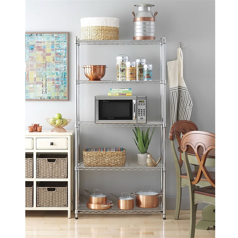 BestOffice 5-Tier Wire Shelving Unit, 36" W x 72" H Chrome photo 2