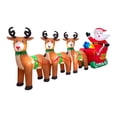 thumbnail image 2 of Adorno navideño inflable de Papá en trineo, decoración navideña iluminada para exteriores, ideal para patio., 2 of 8