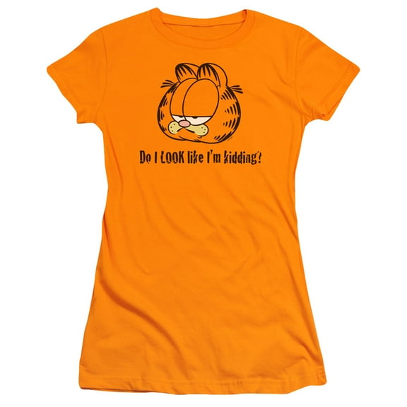 Garfield Do I Look Like Im Kidding S/S Junior Women's T-Shirt Sheer Orange