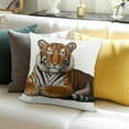 thumbnail image 3 of Autua Tiger Stripes Pillowcase High-Quality Short Plush Home Decor 12x12in, 3 of 5