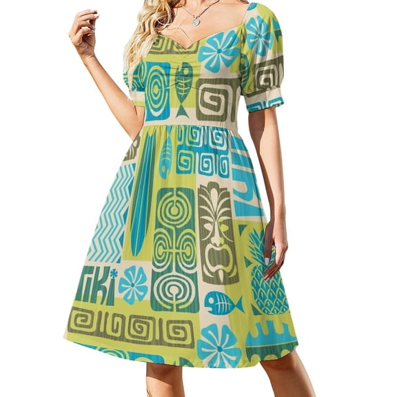 Tiki Time Luau Party Pattern Sleeveless Dress prom dress dresses for woms