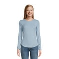 thumbnail image 2 of No Boundaries Women's Juniors Crewneck Ribbed T-Shirt with Long Sleeves, 2-Pack, 2 of 5