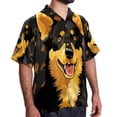 thumbnail image 2 of Pixel Dog Men's Short Sleeve Poplin Button Down Shirts - Casual Printed Summer Beach Tops for Men, 2 of 6