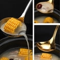 thumbnail image 4 of Premium Stainless Steel Soup Ladle,Skimmer Spoon Stainless Steel Grease Filter Premium Cooking Spoons With Long Handle - gold, 4 of 5