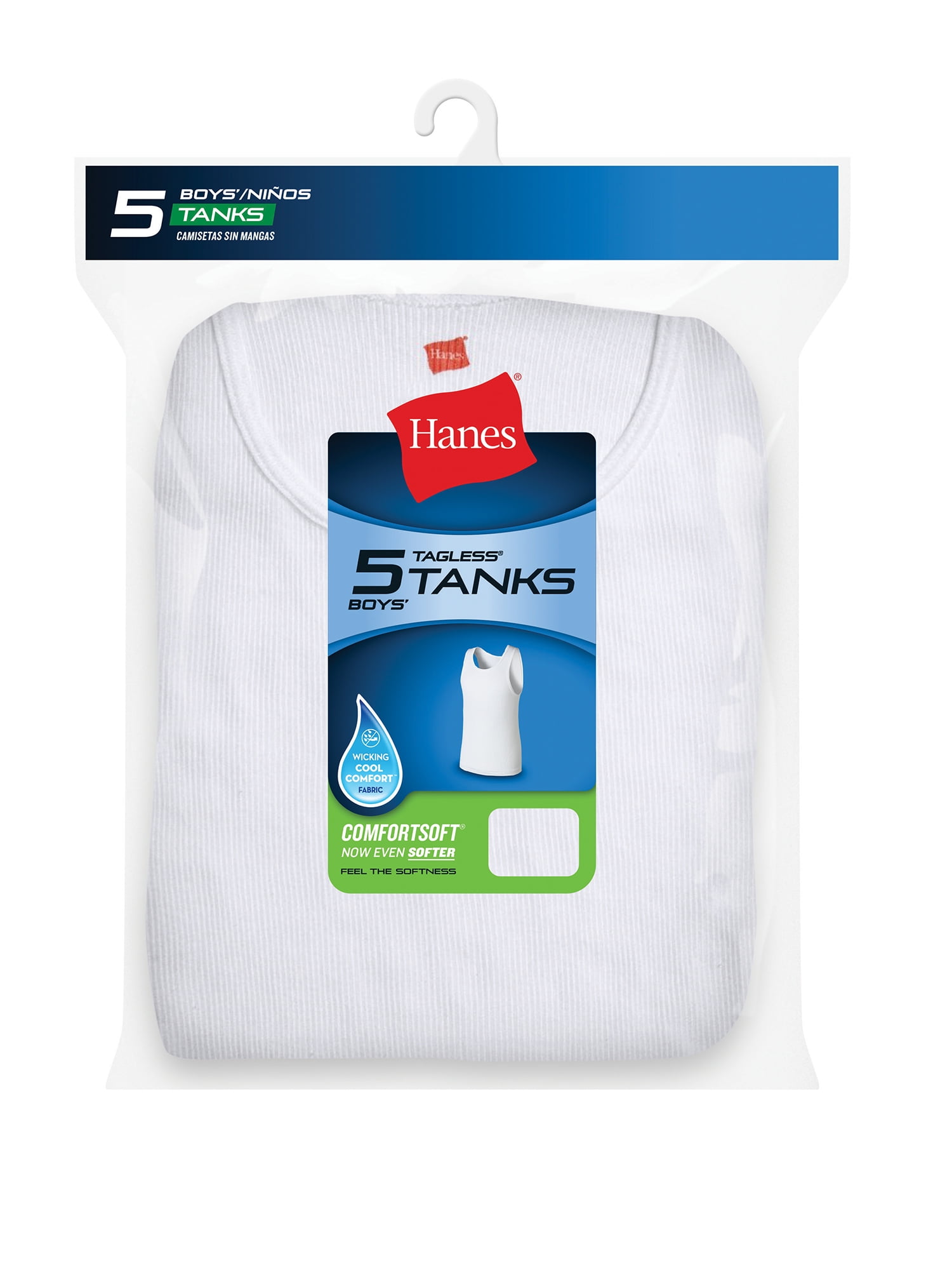半額 50%OFFの通販 Tagless ComfortSoft Boys Hanes Tank Pack 5 Undershirts, ボーイズ