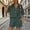 Dark Green, variant on Women's Linen Blend 2-Piece Outfit, Button-Down Collared Shirt & Drawstring Shorts Set, Casual Summer Co-Ord Set, Breathable Vacation Wear, 7 Colors, Sizes S-XXL