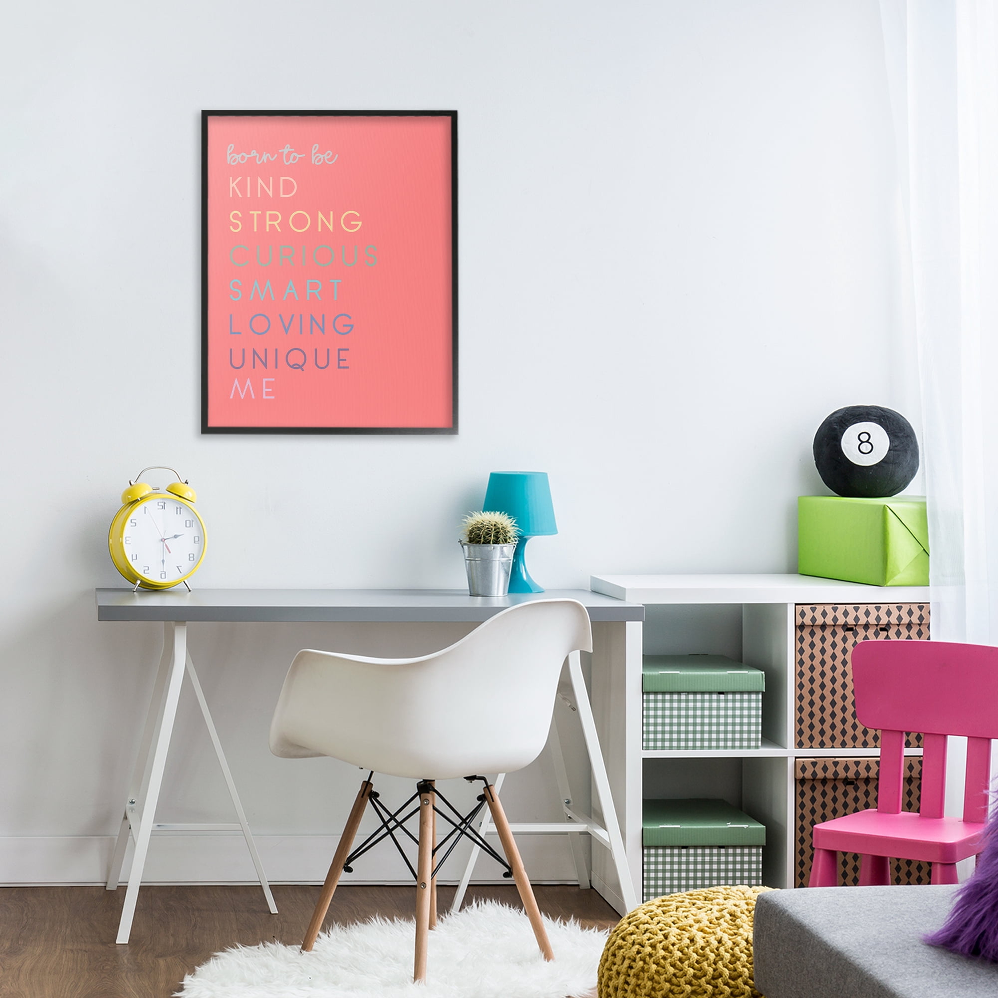 Stupell Industries Born To Be Adjectives Black Framed Giclee Art, design by Anna Quach