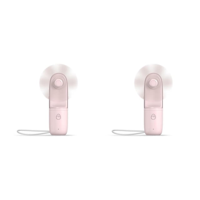 Ventilador de mano Inteprter USB con 3 velocidades y Humidificador Rosa 2Conjunto