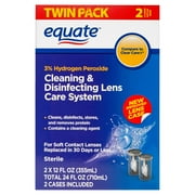 Equate Contact Lens Solution Cleaning & Disenfecting Lens Care System, 12 fl oz , 2 Pk