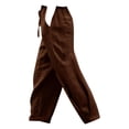 thumbnail image 2 of Women's Pants Fashion Casual Pants For Women Cotton And Linen Spring Pants Solid Color Casual Daily Side Pocket Elastic Waist Pants, 2 of 4