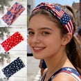 thumbnail image 4 of 4th of July Knotted Headband, Cosmug Patriotic Wide Headwrap, Stretchy Navy Star Print Head Tie, for Holiday Celebration, Casual Outfits and Daily Wear, 4 of 4