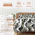 thumbnail image 6 of 3 Piece Sage Green Stripe Duvet Cover Set California King,Microfiber Comforter/Quilt Cover with Corner Ties and 2 Pillowcases,Grey White Geometric Modern Abstract Soft Bedding with Zipper Closure, 6 of 8