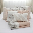 thumbnail image 6 of 6 Piece Cotton Percale Quilt Set with Throw Pillows Blush Full/Queen, 6 of 10