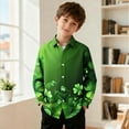 thumbnail image 5 of KyCheLot Boys Casual Button Down Shirts Printed Long Sleeve Blouse St Patrick's Day Tops 3-16 Years, 5 of 7
