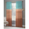 thumbnail image 4 of Gradient Teal Sheer Curtains 2 Panels Set Abstract Teal Coral Red Gradient Water Ripples Sheer Window Curtains Light Filtering Rod Pocket Voile Drapes for Bedroom Living Room 52"X108", 4 of 8