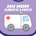 thumbnail image 4 of Inktastic My Mom Saves Lives Ambulance Boys or Girls Baby Bib, 4 of 4