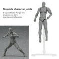 thumbnail image 3 of Drawing Action Figure, Poseable Desktop Decoration Drawing Mannequin Pedestal Support Multifunctional with Base for Photography Gray Male, 3 of 7