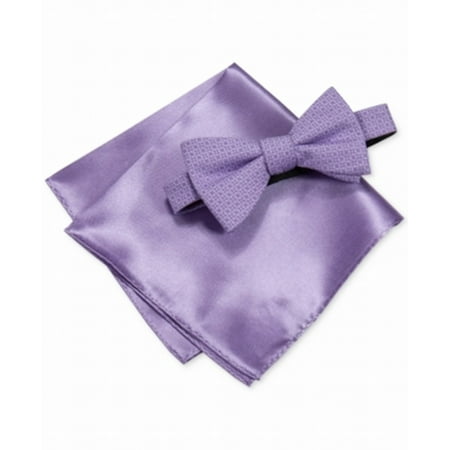 Alfani NEW Purple Men's Ludlow Geometric Bow Tie & Pocket