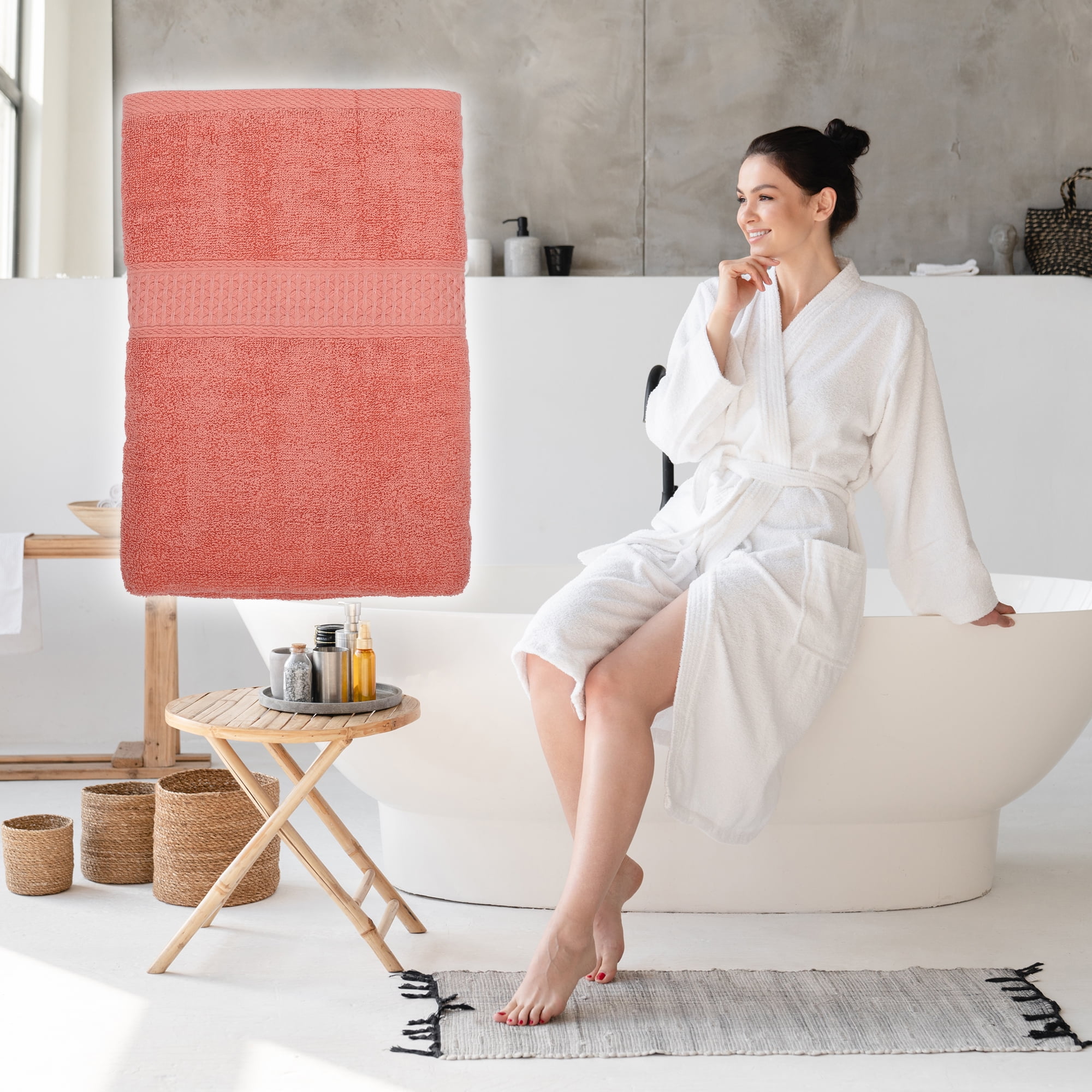 Unique Bargains 1 Pc Cotton Bath Towel Classic Design 27.56 Unique Bargains 1 Pc Cotton Bath Towel Classic Design 27.56
