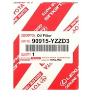 Toyota Original Equipment 90915-YZZD3 Genuine Oil Filter 4 Height 3 Width 3 Length