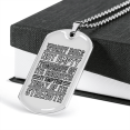 thumbnail image 3 of Does Not Empty Tomorrow Necklace Stainless Steel or 18k Gold Dog Tag 24" Chain, 3 of 8