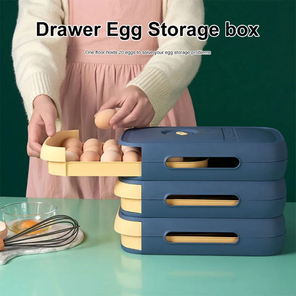 Egg Storage Box Drawer Kitchen Refrigerator Egg Container Box Kitchen Supplies