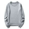 thumbnail image 2 of WAENQINLA Men's Sweaters Soft Warm Crewneck Pullovers Winter Long Sleeve Baggy Knitted Jumpers Tops Gray XL, 2 of 7