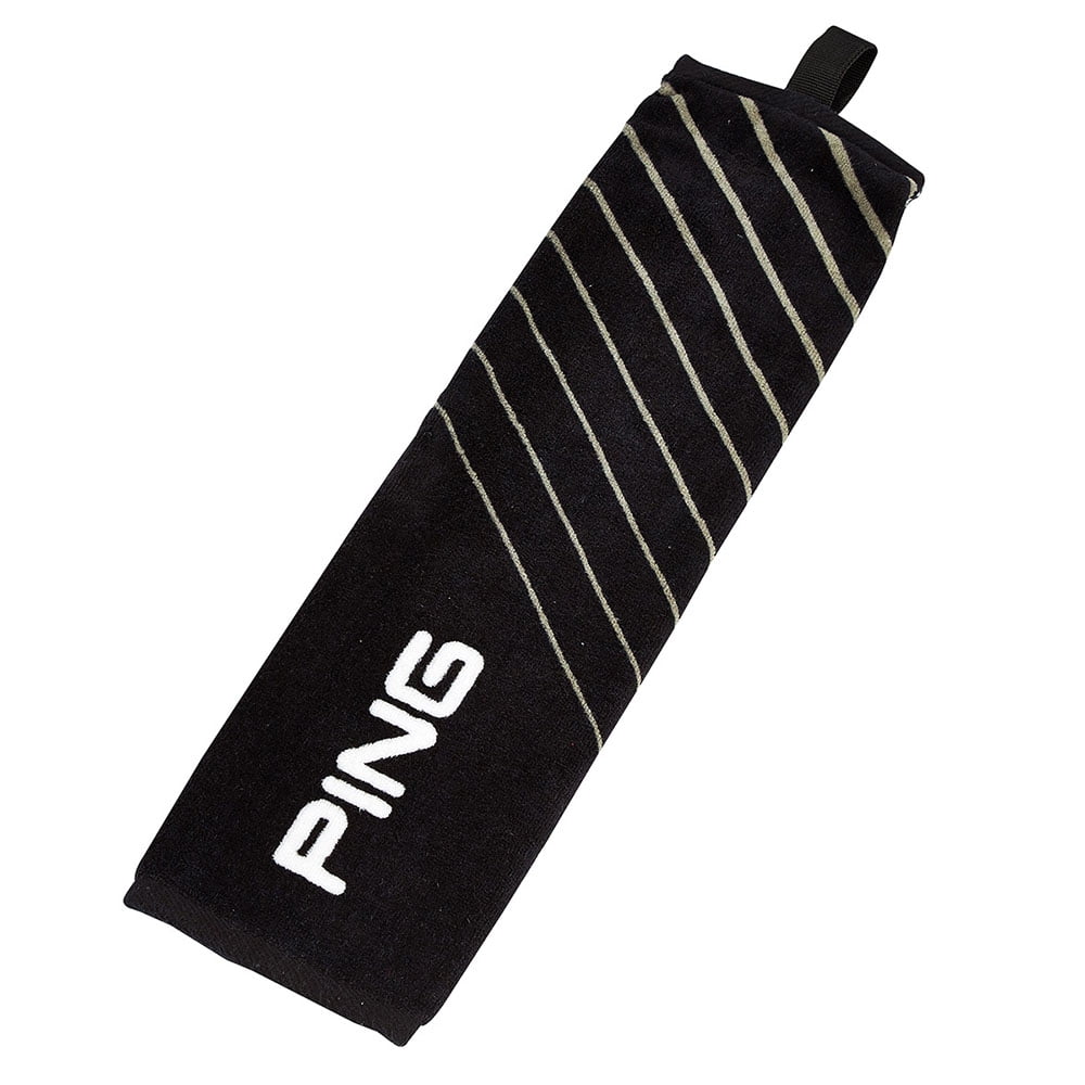 NEW Ping Golf TriFold Golf Towel Black Steel
