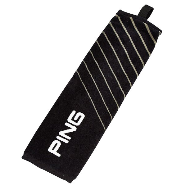NEW Ping Golf TriFold Golf Towel Black Steel