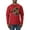 Red, variant on Dean Russo The Only Person Dog Lover Mens Long Sleeve Shirt, Heather Grey, Small