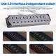 thumbnail image 5 of HUB USB 10 en 1 con Alimentación Adaptador USB de 10 Puertos Divisor USB Interfaz USB 3.0 Interruptor Individual RGB E-Marker Diseño Térmico, 5 of 5