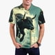 thumbnail image 1 of Balery Bull Charging Through Waves Camisa Polo de Hombre con Estampado, de Manga Corta y Tejido Medio, Camisa Tipo Golf Polo-Medium, 1 of 6