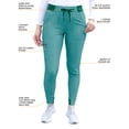 thumbnail image 4 of Adar Pro Movement Booster Scrub Set For Women - Sweetheart V-Neck Scrub Top & Yoga Jogger Scrub Pants - P9400 - Heather Hunter - 2X, 4 of 7