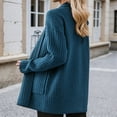 thumbnail image 4 of Miluxas Women's Lightweight Cardigan Sweaters Solid Color Long Sleeve Knit Soft Loose Top Coat Blue XL(XL), 4 of 5