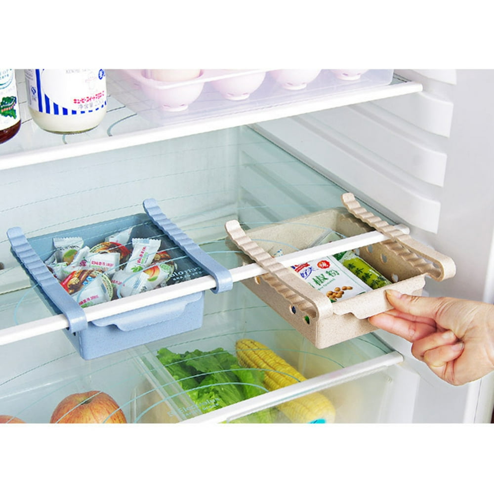 Refrigerator Storage Box Home Kitchen Fridge Sliding Drawer Shelf