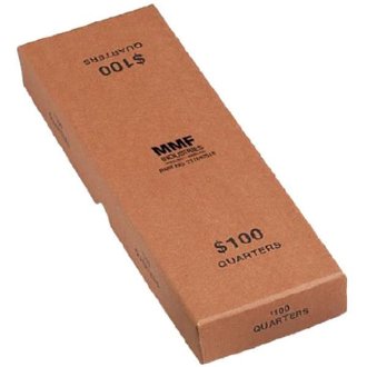 Rolled Coin Storage - MMF Industries Orange Chipboard Quarter Coin Roll Storage Box