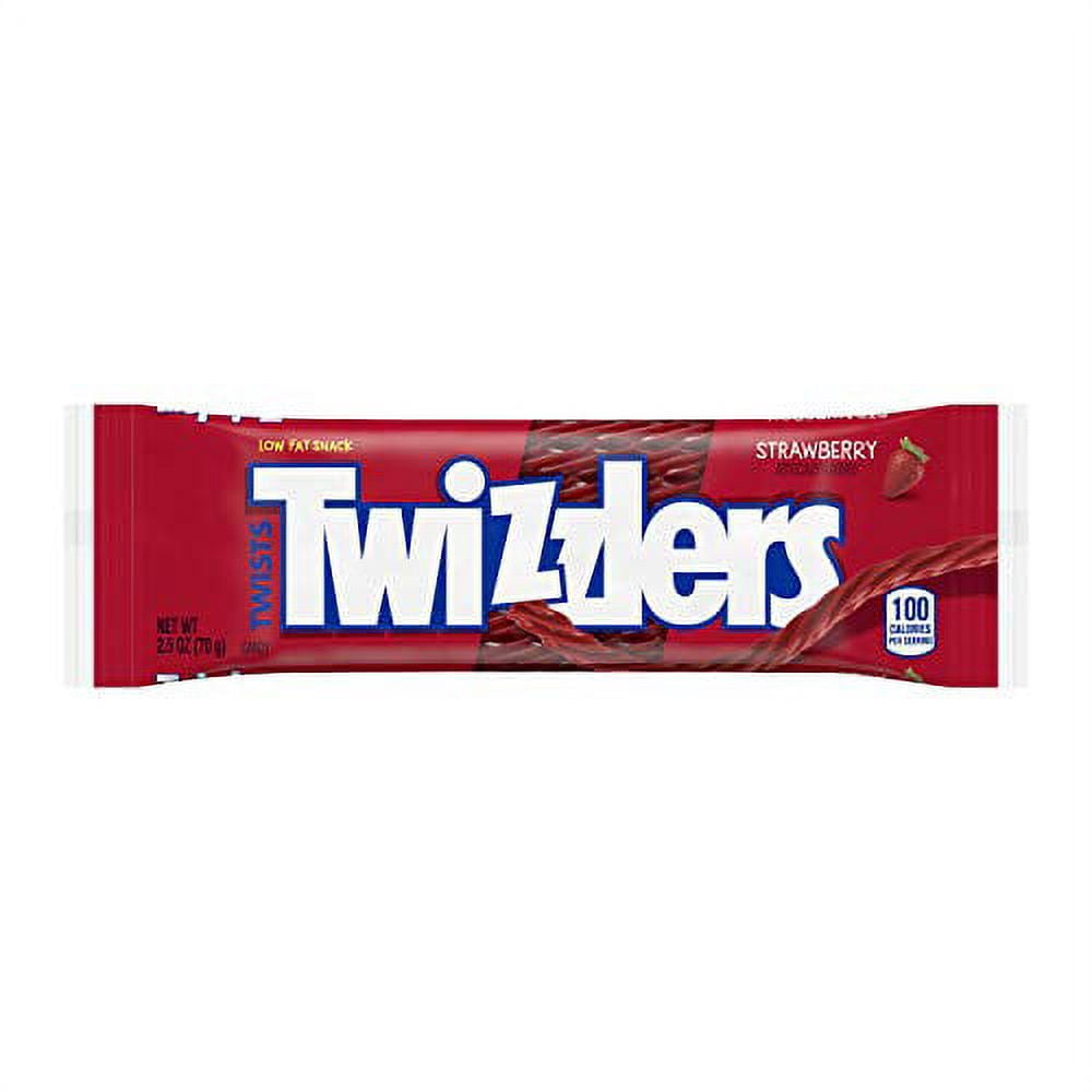 Twizzlers Twists Strawberry Flavored Chewy Candy, Bulk, 2.5 Oz Bags (18 Count)
