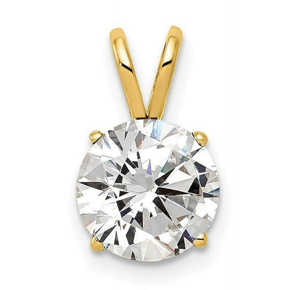 Finest Gold 14K Yellow Gold 8 mm Cubic Zirconia pendant