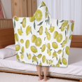 thumbnail image 5 of Yellow Lemon Fruit Slices White Pattern Hooded Bath Towel，50"x30" for Ages 3 To 12 Kids, Quick Dry Lightweight Soft Microfiber Hood Beach Towel Cover Up for Kids, 5 of 7