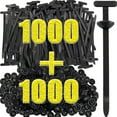thumbnail image 2 of 1000/100pcs Cable Ties Buckle Auto Fastener Screw Replacement Clip Car Fenders Trunk Engine Guard Panel Wire Management Tools, 2 of 9