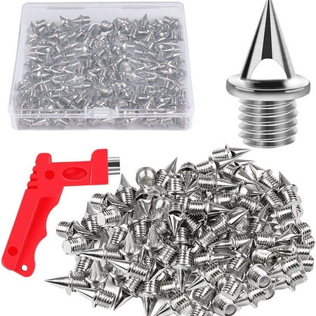 

120PC 1/4Inch Stainless Steel Track and Cross Country Spike Golf Shoe Spike with Spike Wrench Replacement Spike Silver